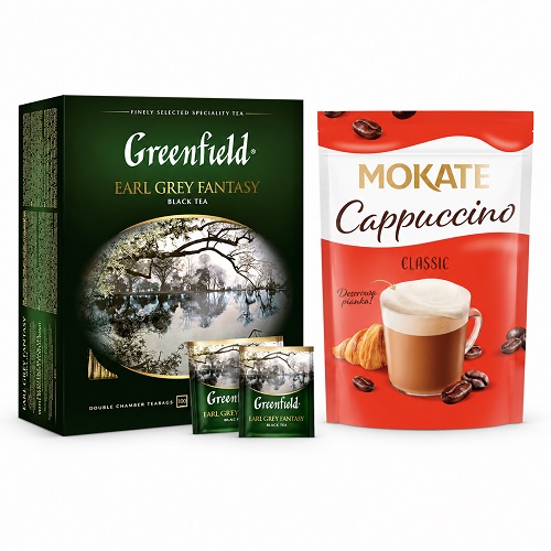 Чай черный и Mokate Cappuccino Чай черный и Mokate Cappuccino